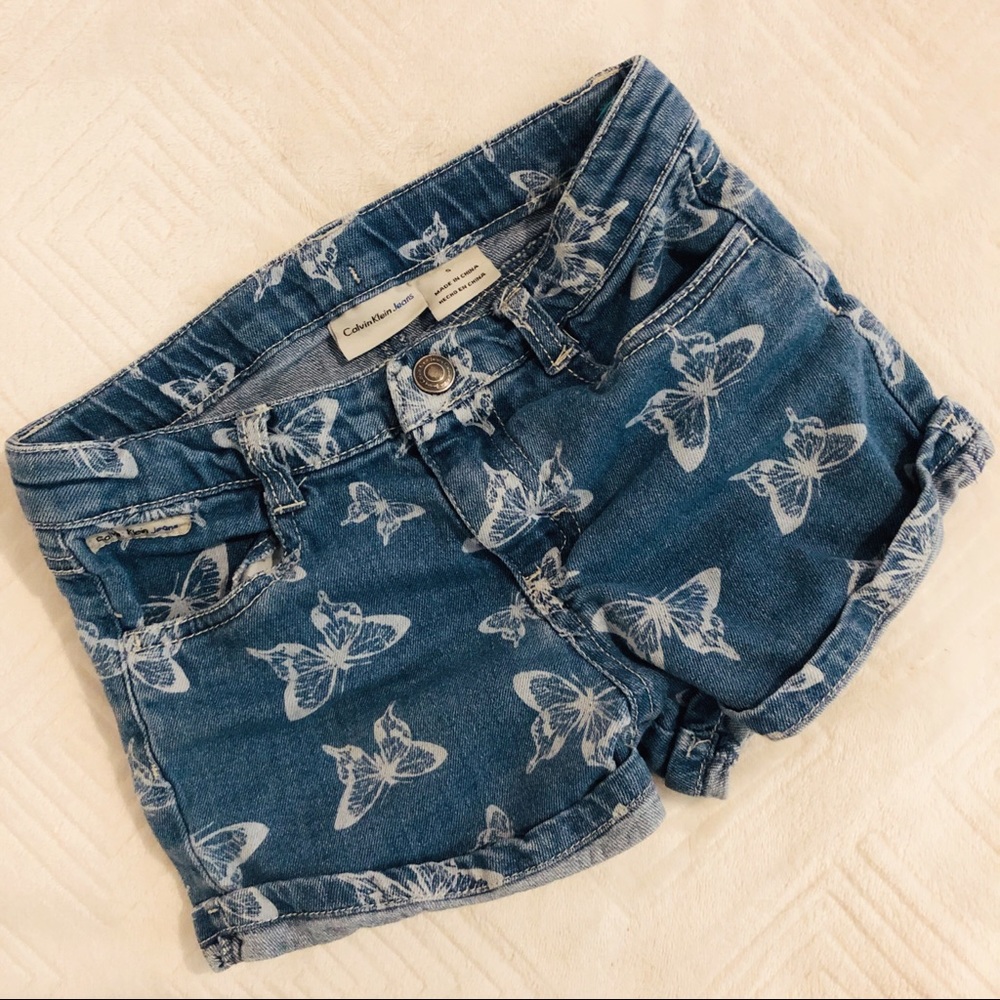 Calvin Klein Butterfly Denim Shorts (4-5T)